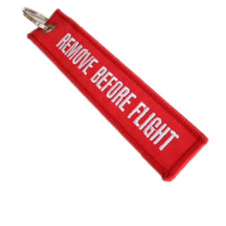 Porte-clés 'Remove Before Flight' RED.