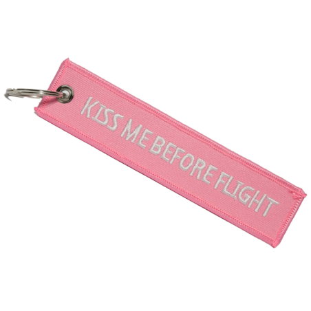 Porte-clés "Kiss me Before Flight". (PINK)